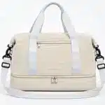 B1036 Versatile Corduroy Cotton Fabric Duffle Bag with Shoe Compartment - Image 2