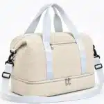 B1036 Versatile Corduroy Cotton Fabric Duffle Bag with Shoe Compartment - Image 3