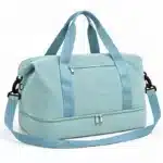 B1037 Versatile Corduroy Cotton Fabric Duffle Bag with Shoe Compartment - Image 2