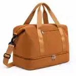 B1038 Versatile Corduroy Cotton Fabric Duffle Bag with Shoe Compartment - Image 2