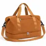 B1038 Versatile Corduroy Cotton Fabric Duffle Bag with Shoe Compartment - Image 4