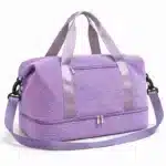 B1043 Versatile Corduroy Cotton Fabric Duffle Bag with Shoe Compartment - Image 2