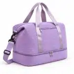B1043 Versatile Corduroy Cotton Fabric Duffle Bag with Shoe Compartment - Image 4