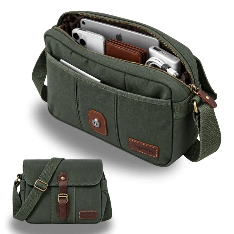 B1072-1 B1072 Bagentix Premium Canvas Crossbody Bag - Image 1